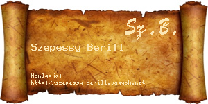 Szepessy Berill névjegykártya